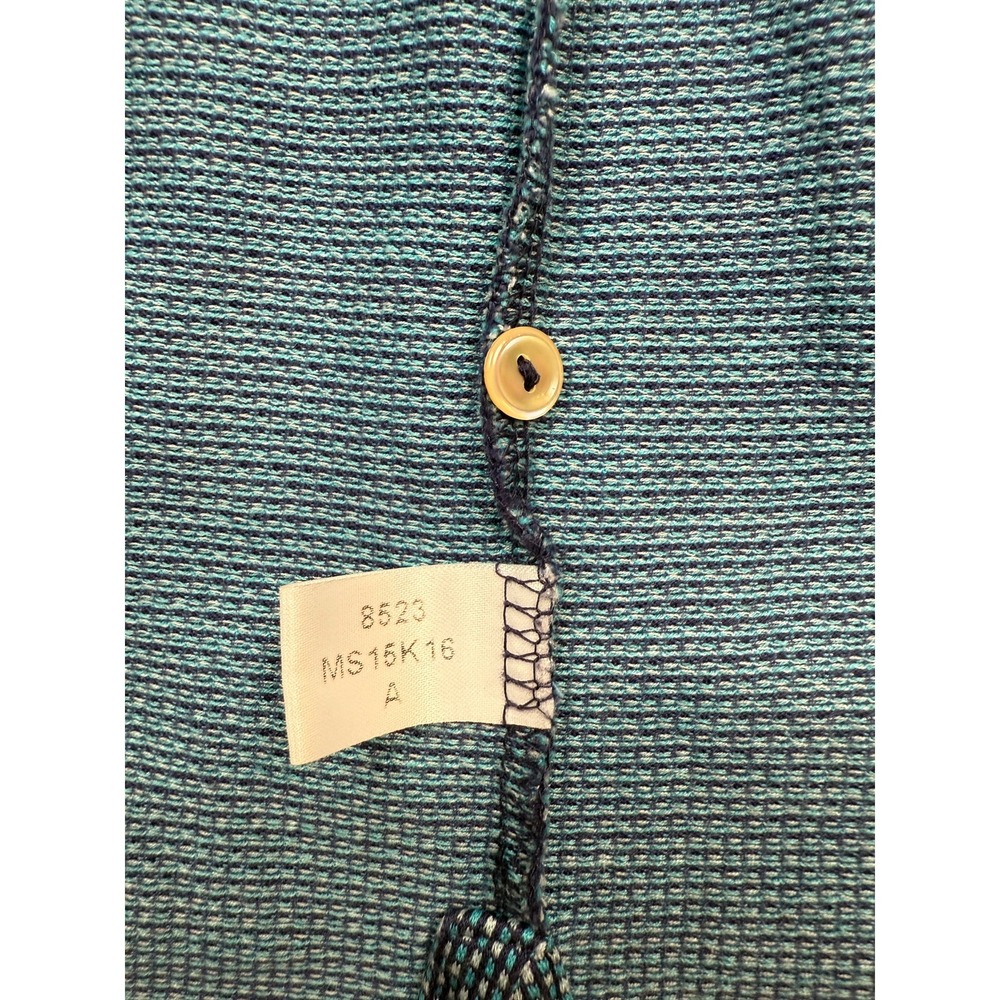 VTG Peter Millar Polo Shirt Mens M Blue 100% Cotton Textured Knit Made in Korea - Picture 13 of 15